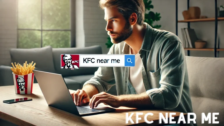 kfc near me searching in laptop